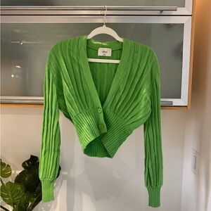 Wilfred Bright Green Ribbed Cardigan